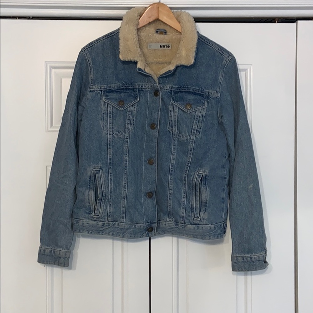 Topshop | Denim & Sherpa Jacket